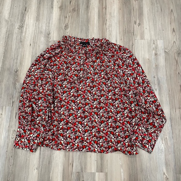 Sanctuary Tops - New Sanctuary floral print blouse with keyhole neck tie.